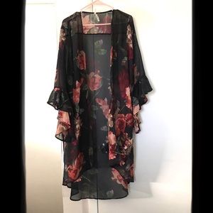 Sheer Floral Duster